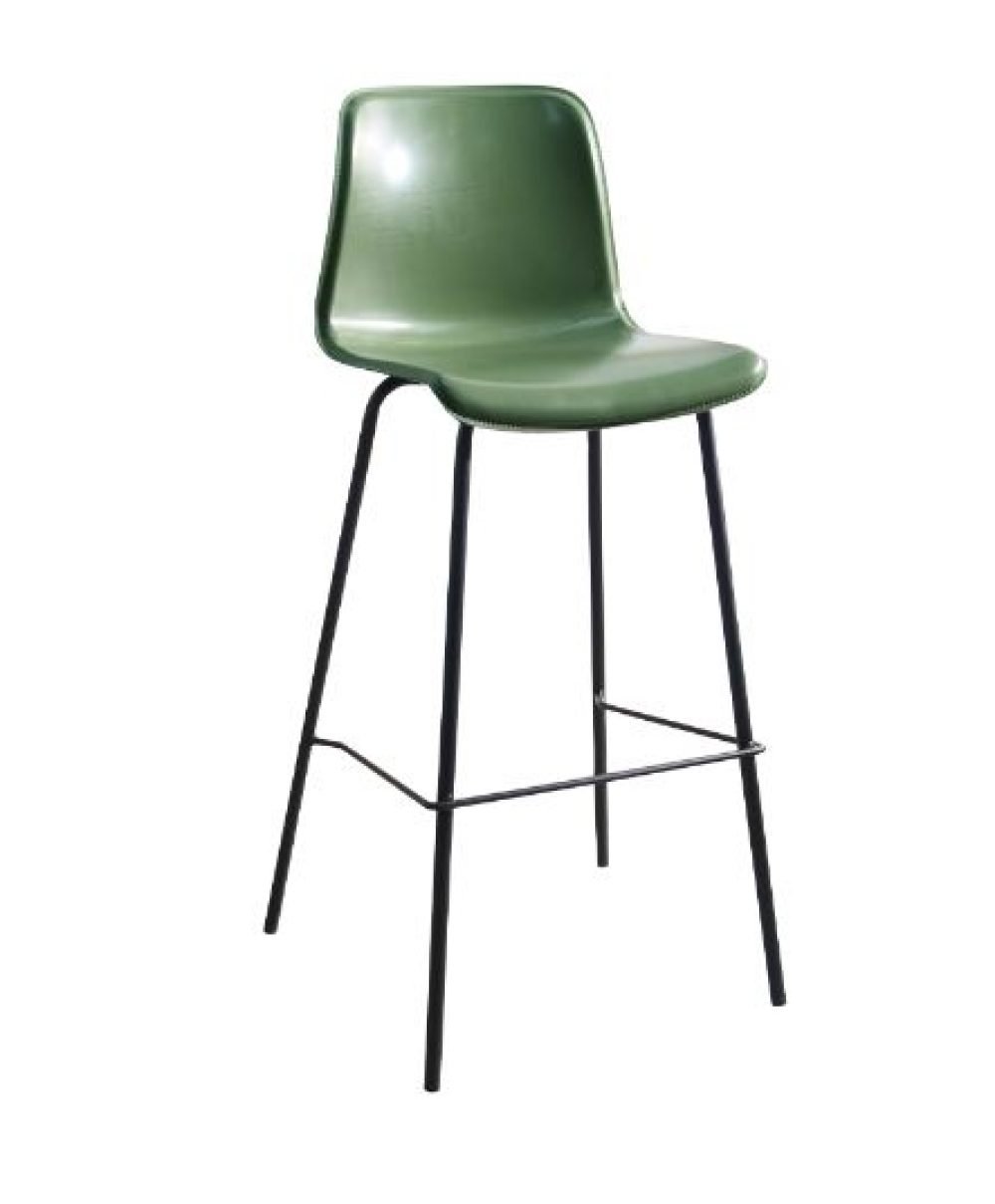 Banqueta Salta - Base Aço e PU Verde