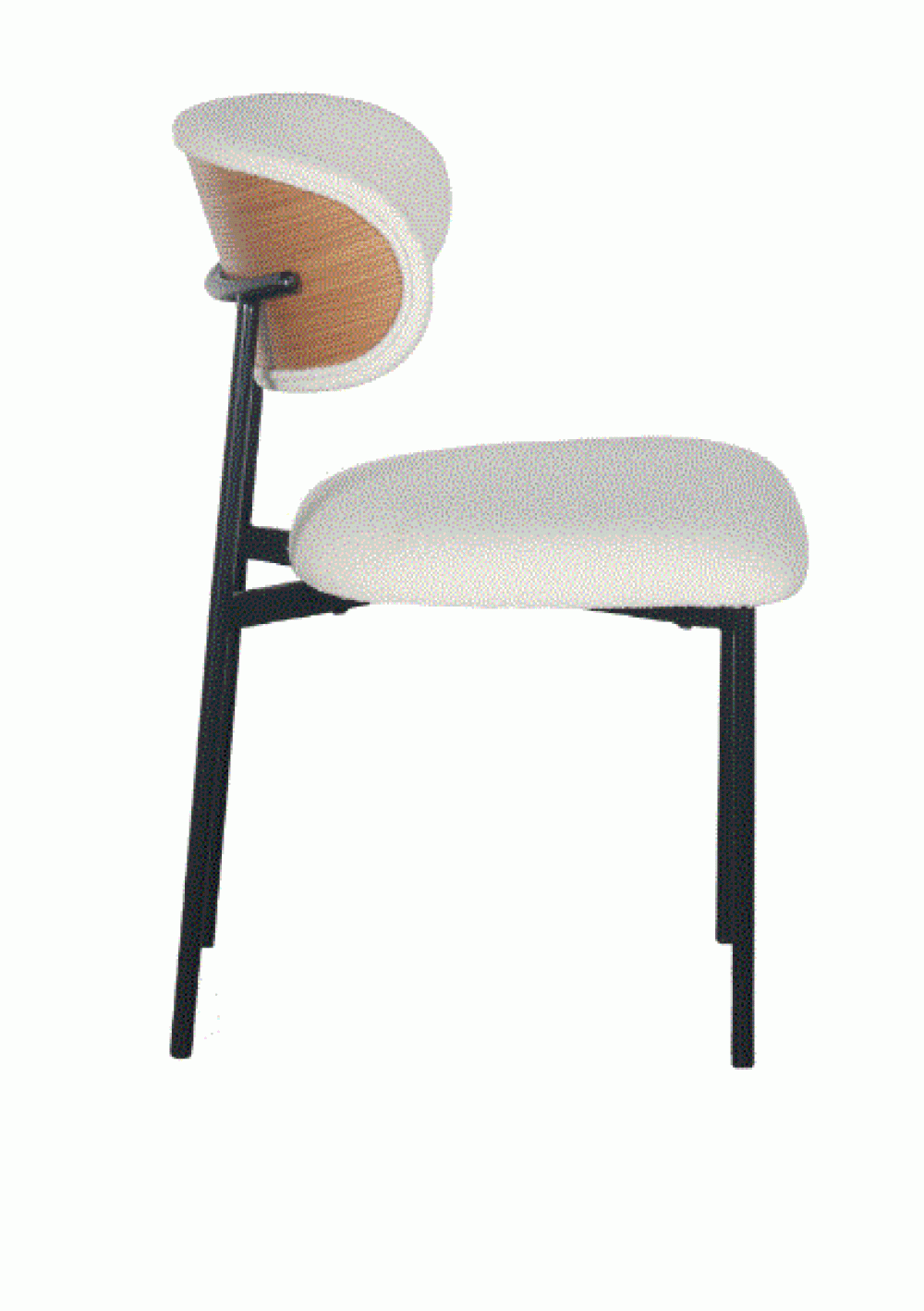 Cadeira Manuela - Preta e Boucle Off White
